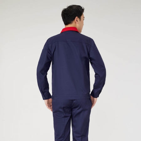 寶藍(lán)拼大紅色工作服AC2201-1