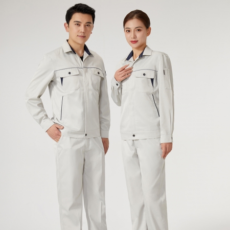 淺藍拼淺灰色工作服AC2201-4